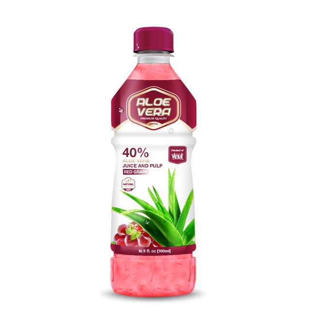 16.9 fl oz Bottled Original Aloe vera juice with pulp Red Grape flavour