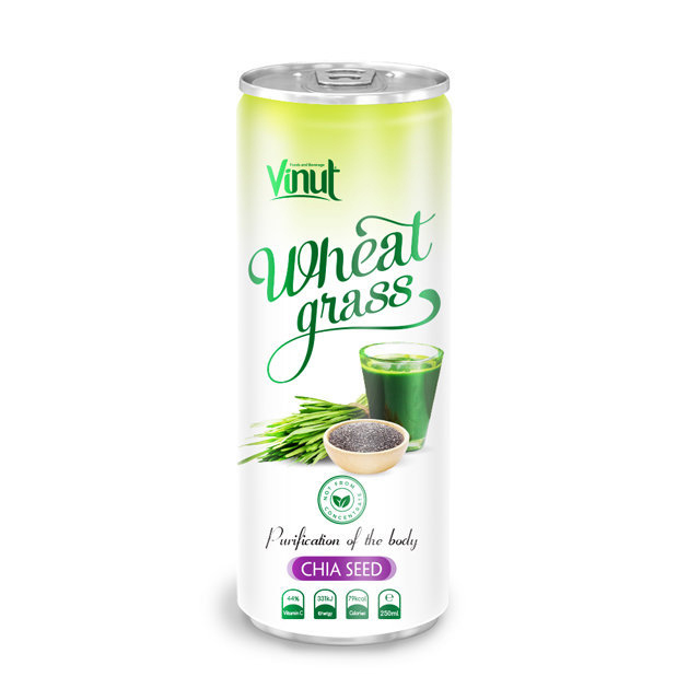 250ml Can Original Wheatgrass juice drink with Chia seed flavor
