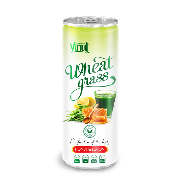 250ml Can Original Wheatgrass juice drink with Honey Lime flavor