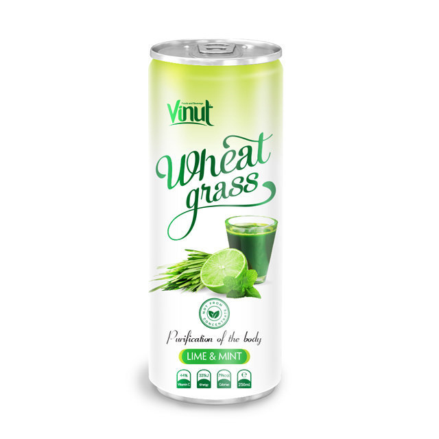 250ml Can Original Wheatgrass juice drink with Lime Mint flavor