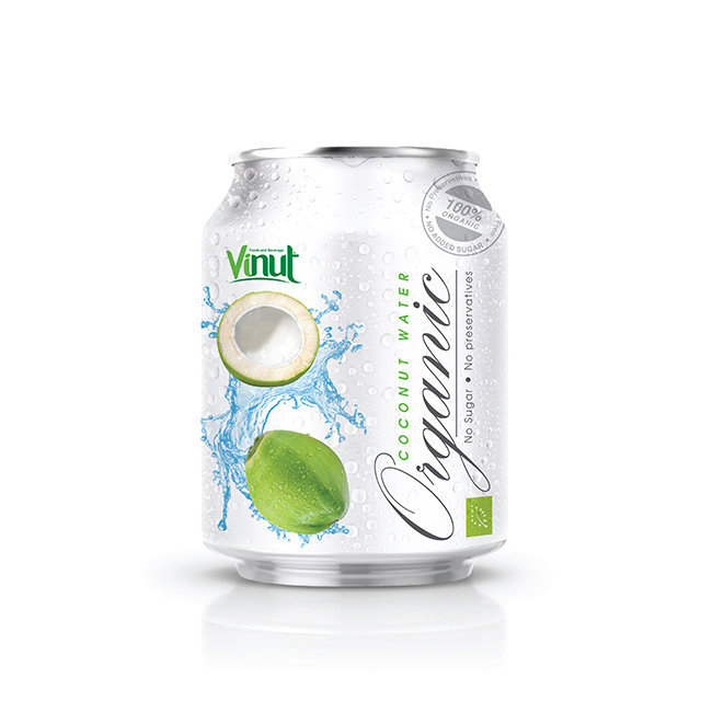 250ml Canned Organic Coconut Water no Sugar No preservative EU Organic Certification