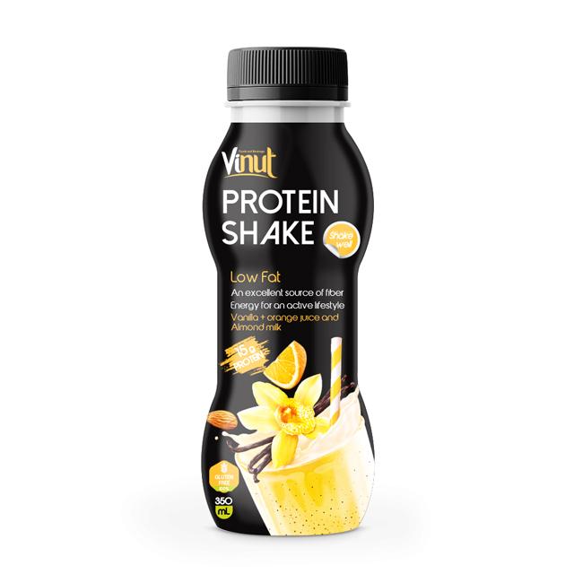 350ml Bottled Low Fat Protein Shake Vanilla Orange Juice and Almond Juice