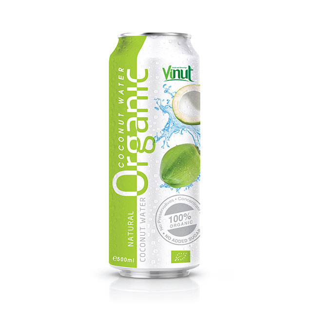500ml Canned Organic Coconut Water no Sugar No preservative EU Organic Certification