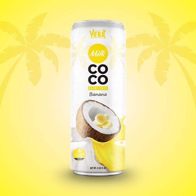 8.5 fl oz Dairy free Tin Can Coconut Milk with Banana