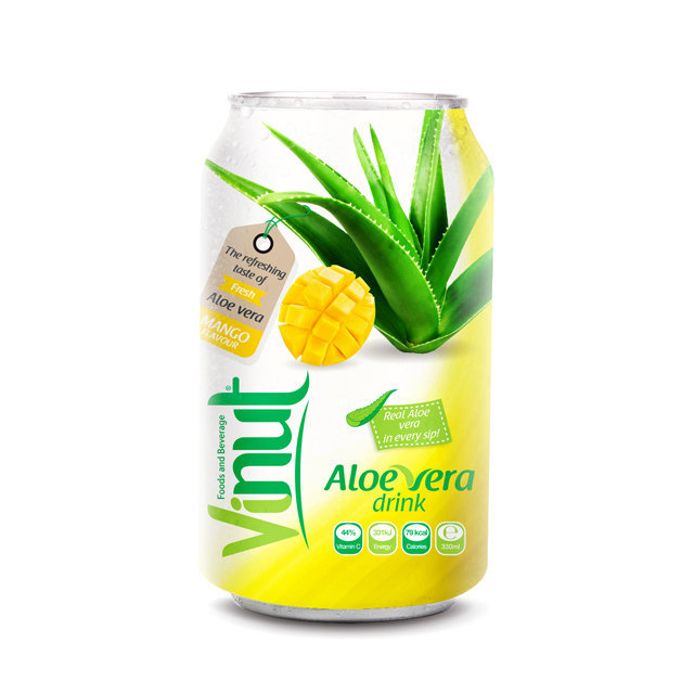 Cans Fresh Aloe vera drink with Mango Juice 330ml Pack of 24