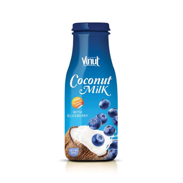 Wholesale Glass bottle Premium Quality Coconut milk with Blueberry flavour 280 ml