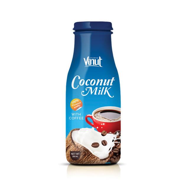 Wholesale Glass bottle Premium Quality Coconut milk with Coffee flavour 280 ml