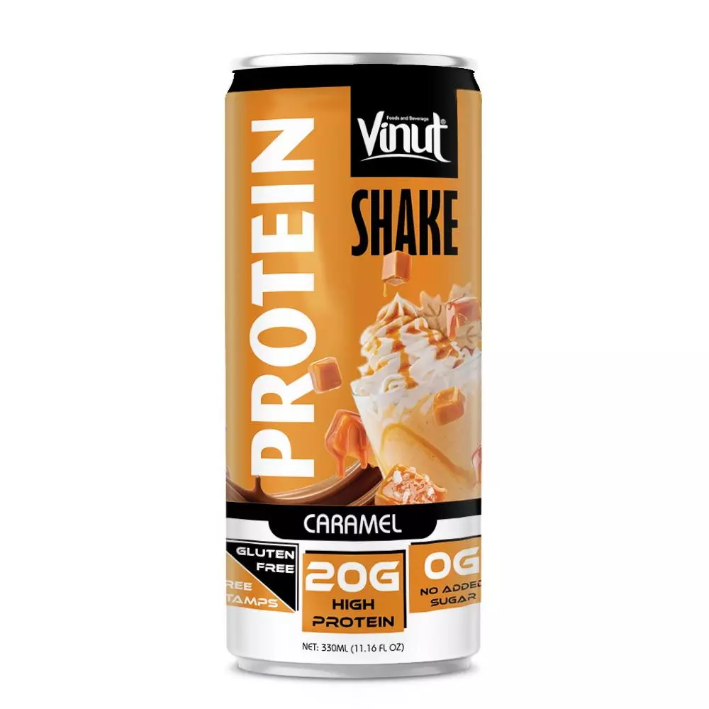 11.16 fl oz Vinut Caramel Shake Protein 20G High Protein Gluten free No sugar added