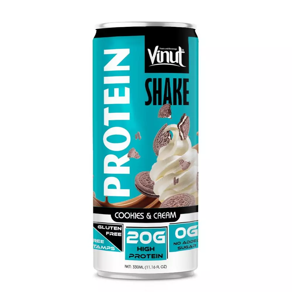 11.16 fl oz Vinut Cookie Cream Shake Protein 20G High Protein Gluten free No sugar added