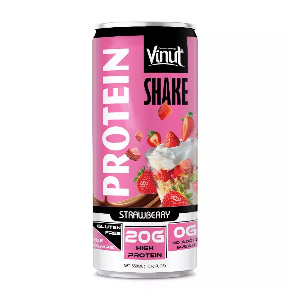 11.16 fl oz Vinut Strawbrerry Shake Protein 20G High Protein Gluten free No sugar added