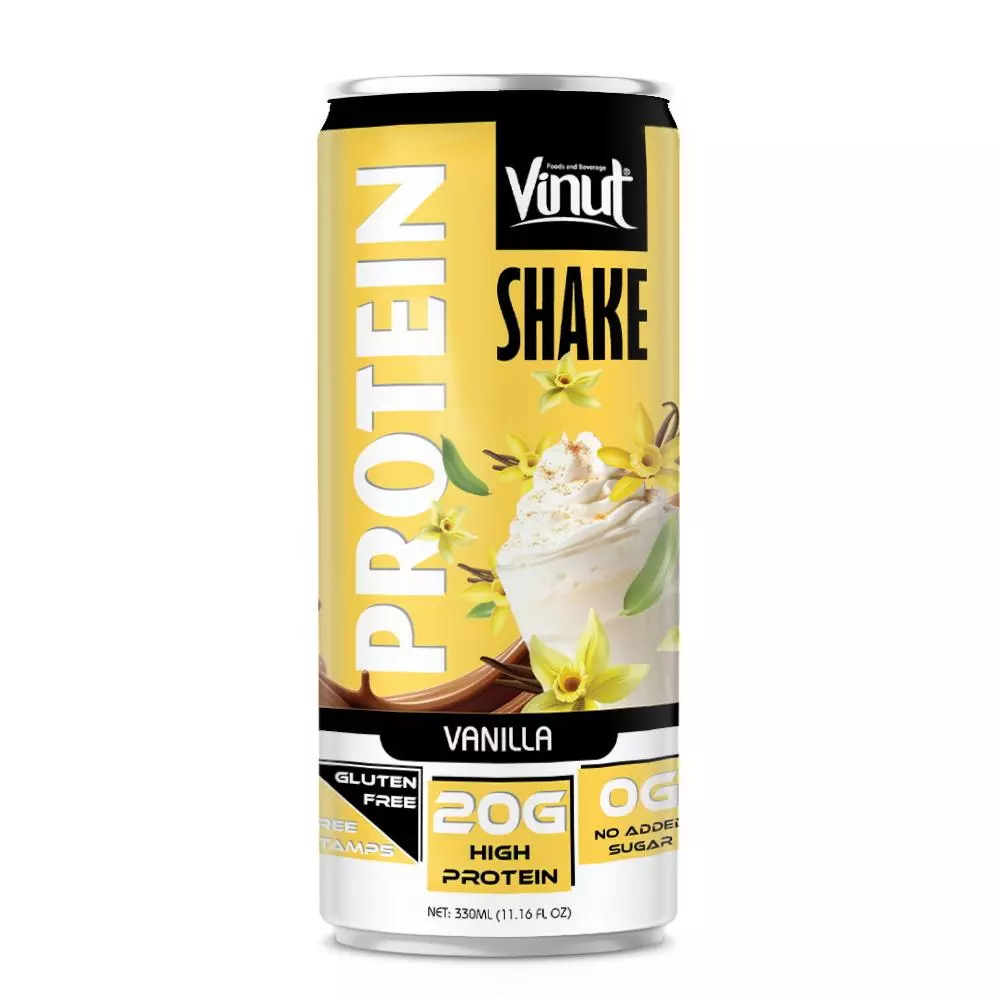 11.16 fl oz Vinut Vanilla Shake Protein 20G High Protein Gluten free No sugar added