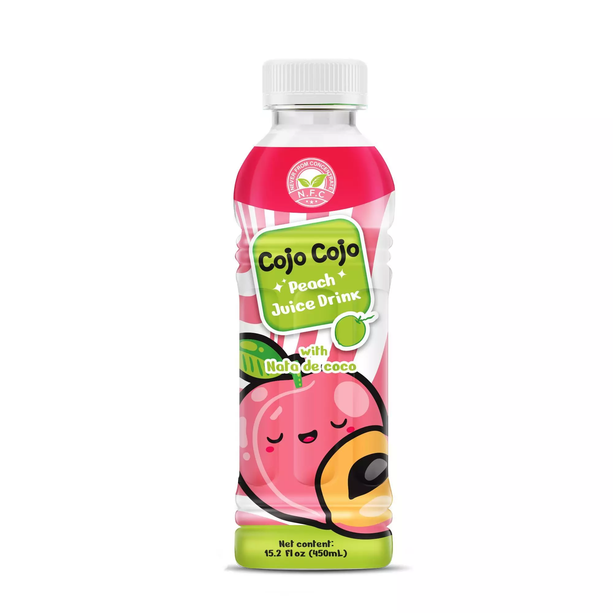 15.2 fl oz Cojo Cojo Peach juice drink with Nata de coco