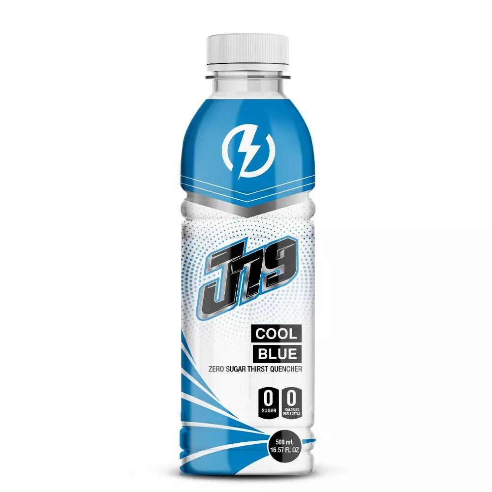 16.57 fl oz J79 Zero Sugar Cool Blue Energy Drinks Thirst Quencher Sports Drink