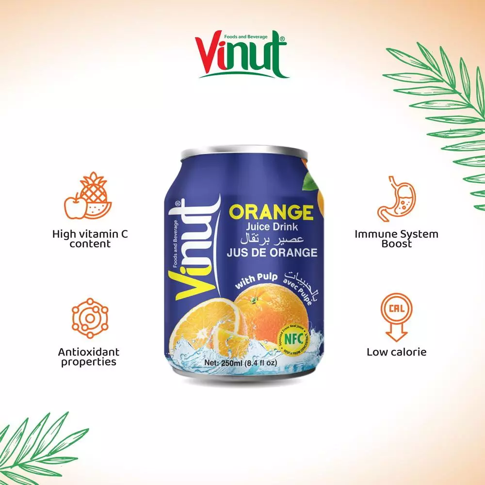 250ml Vinut Orange Juice drink with Pulp 2
