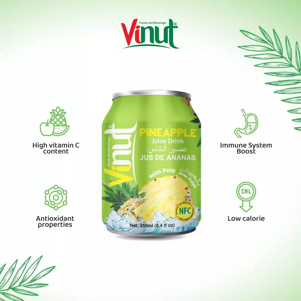 250ml Vinut Pineapple Juice drink with Pulp 2