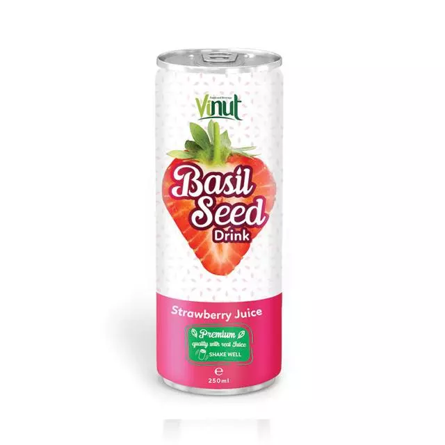 250ml Premium Quality Basil Seed Drink Strawberry Juice flavour