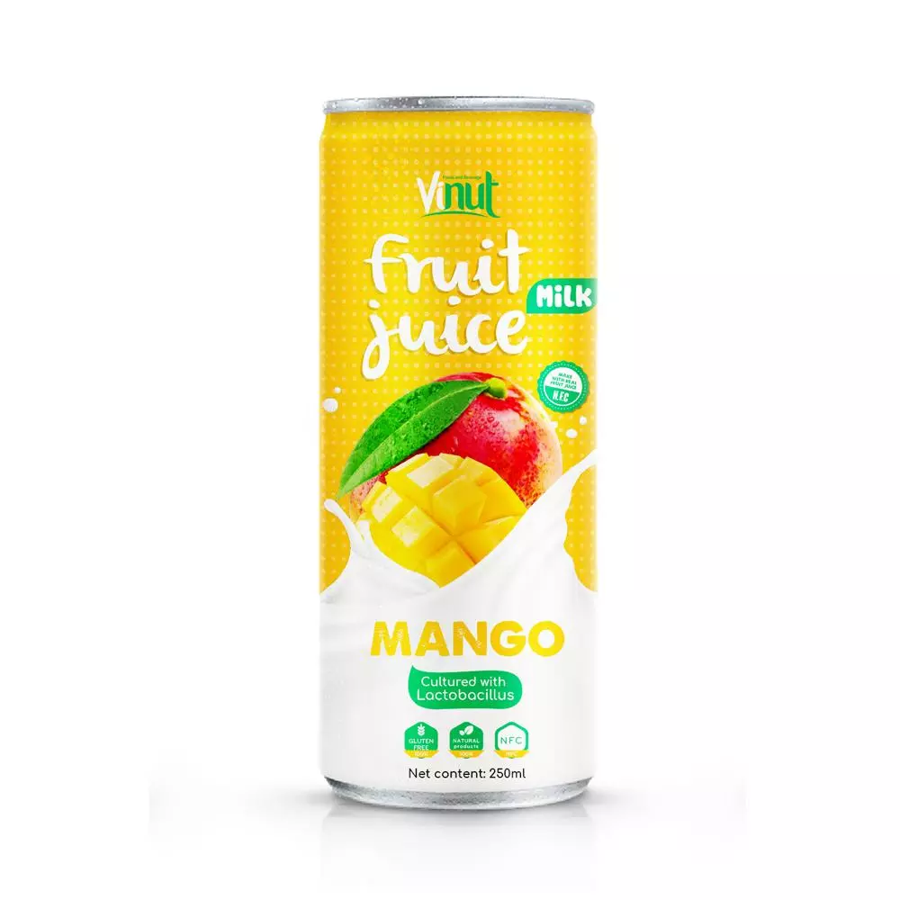250ml VINUT Canned Health Drink Lactobacillus acidophilus plus Mango Juice