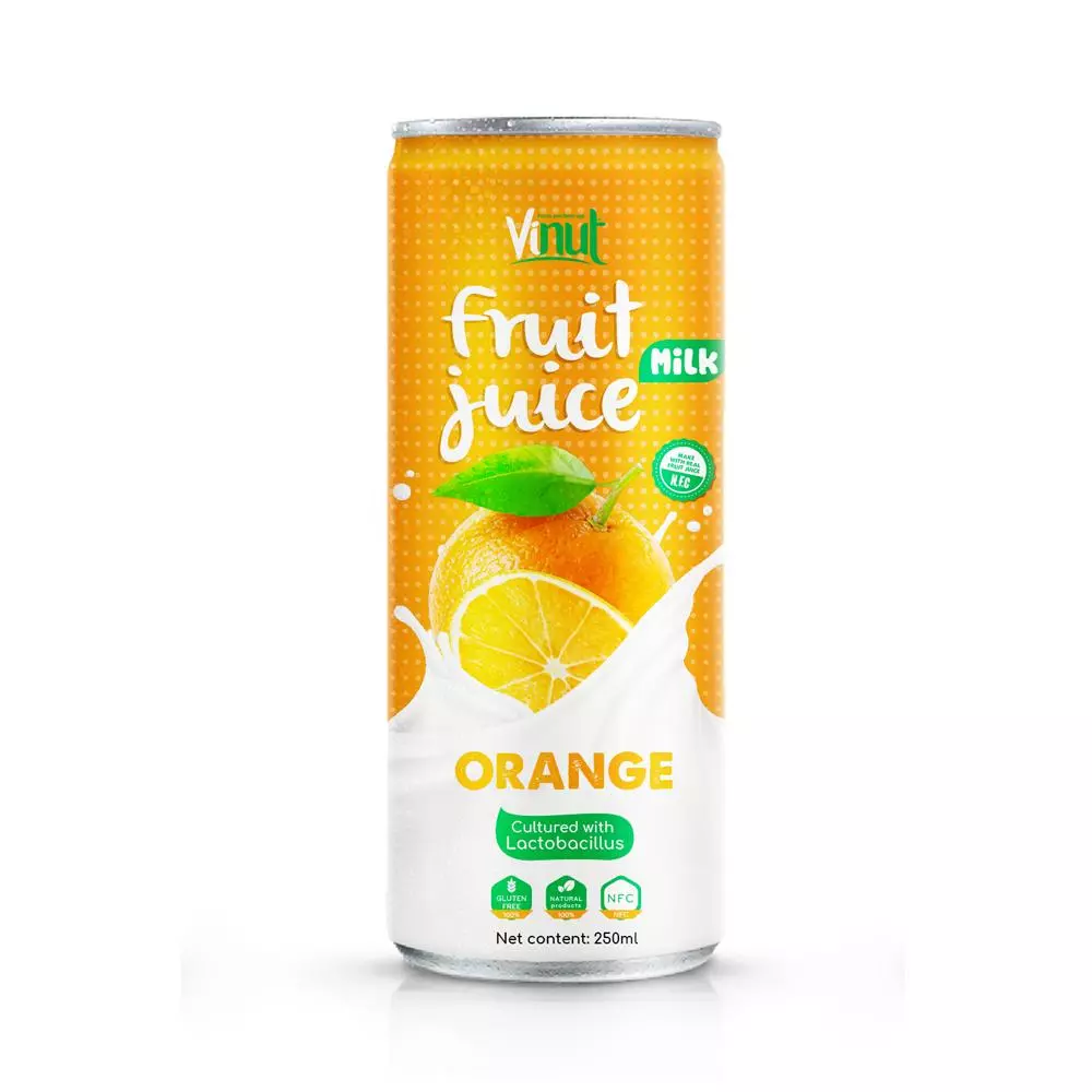 250ml VINUT Canned Health Drink Lactobacillus acidophilus plus Orange Juice
