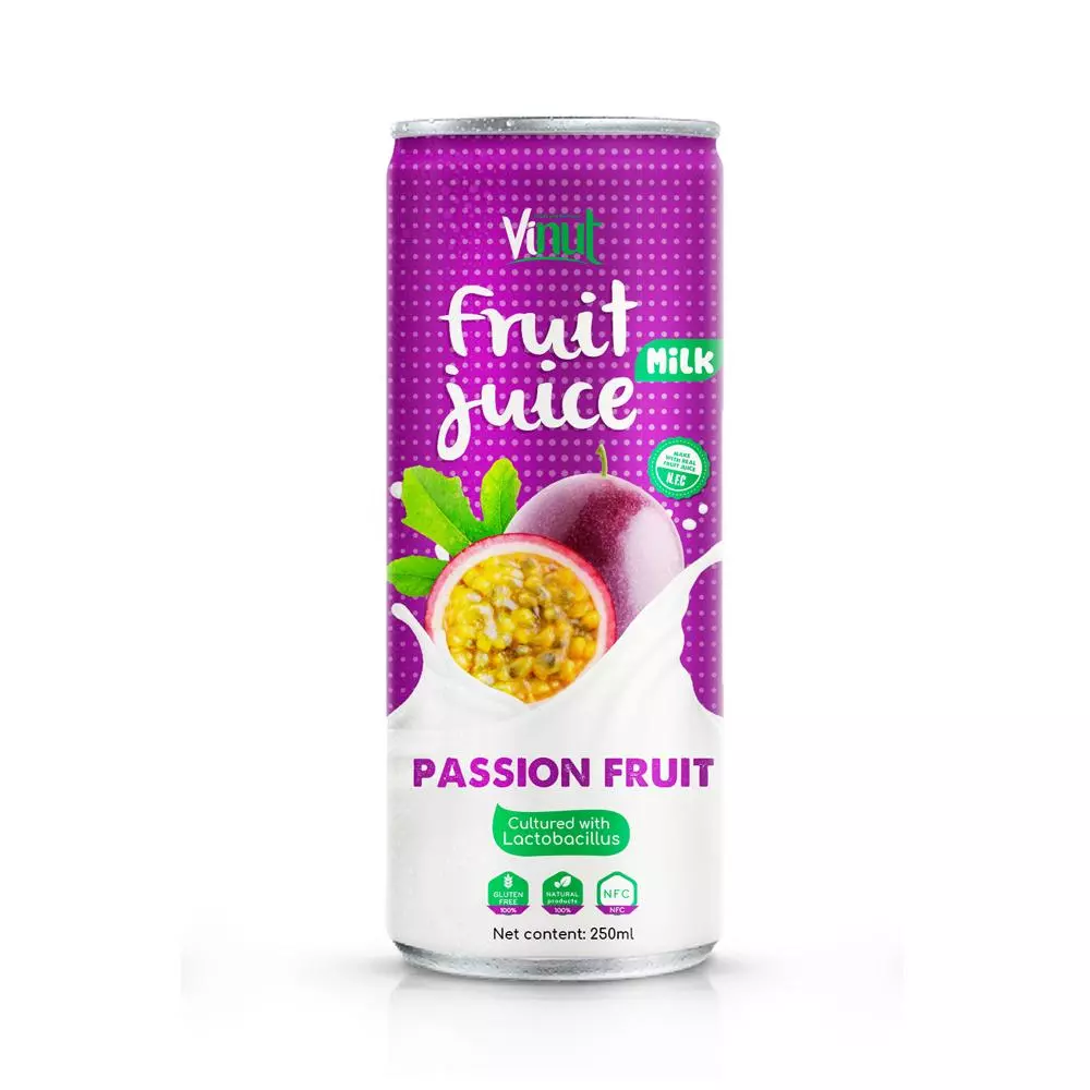 250ml VINUT Canned Health Drink Lactobacillus acidophilus plus Passion Juice