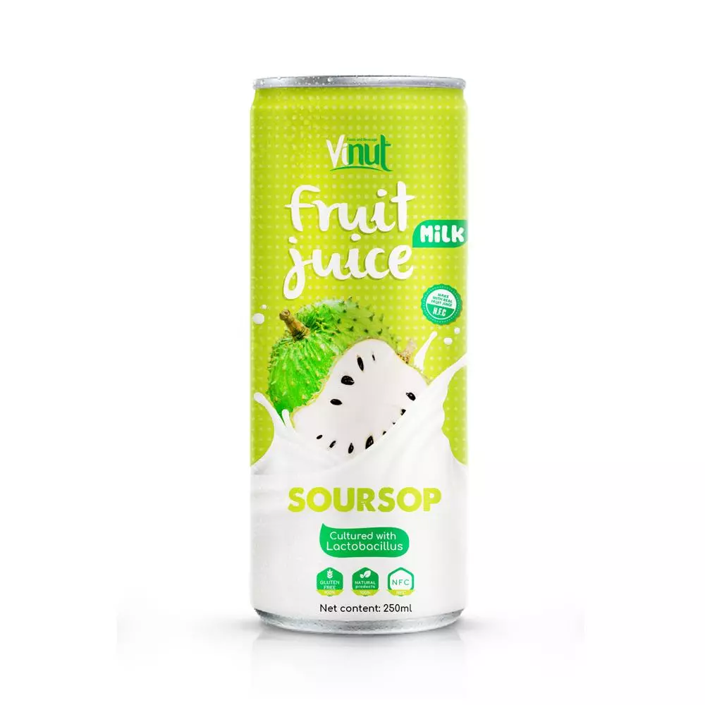 250ml VINUT Canned Health Drink Lactobacillus acidophilus plus Soursop Juice