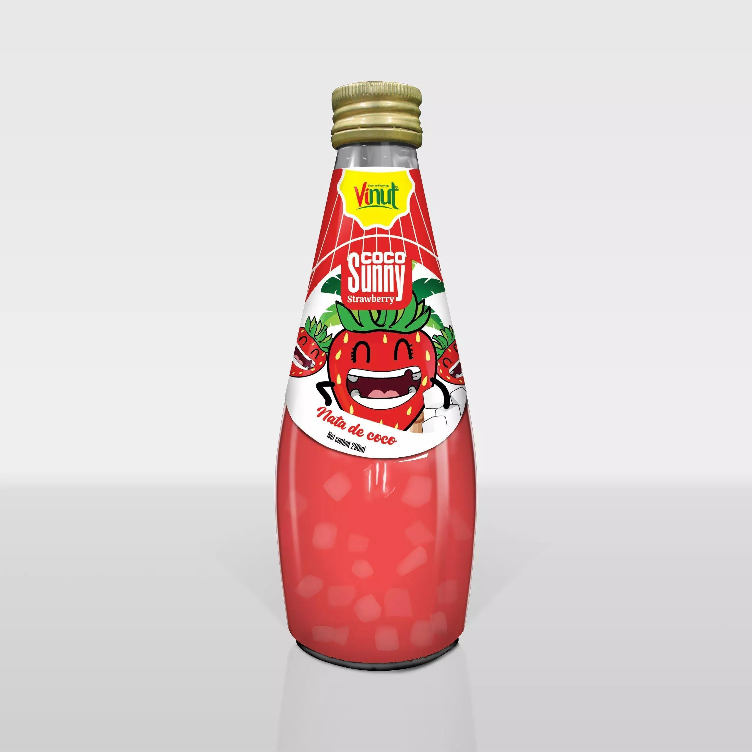 290ml Vinut Coco Sunny Strawberry with Nata de coco