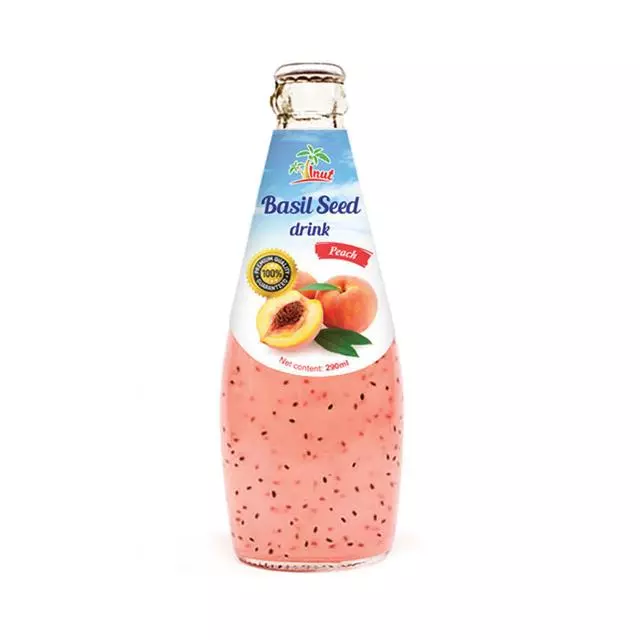 290ml Basil Seed drink with Peach