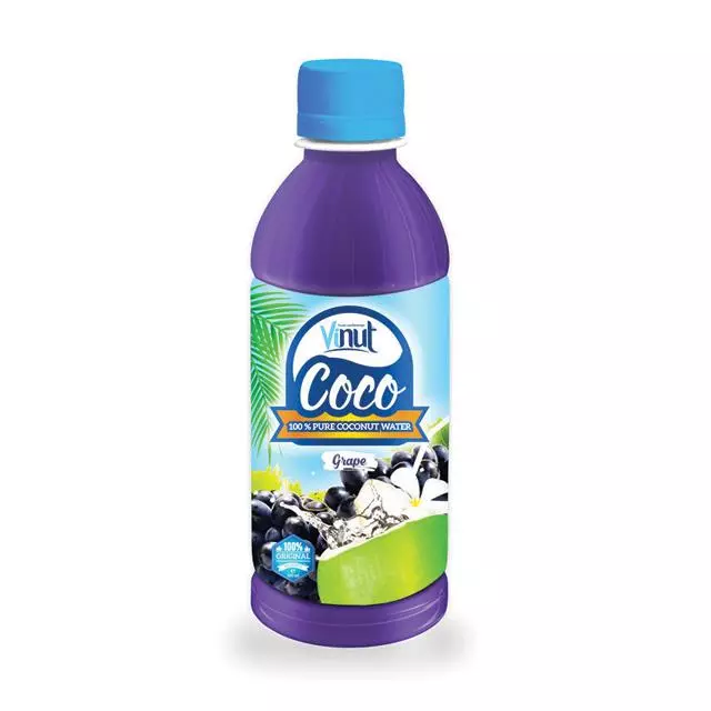 300ml PET bottle Natural Pure Coconut water grape flavour