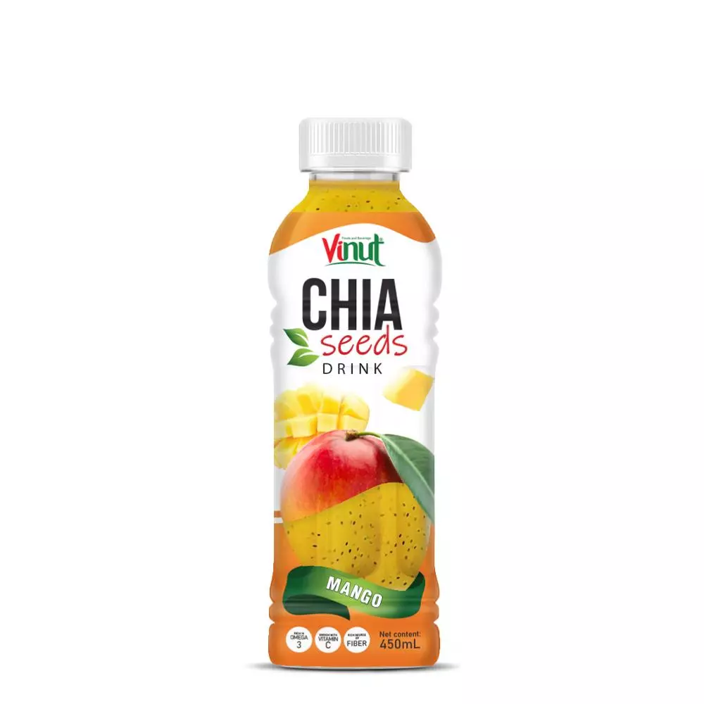 450ml Vinut Chia seed drink with Mango Enrich Omega 3 Vitamin C Fiber