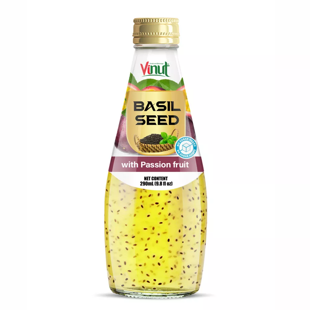 9.8 fl oz Vinut Basil seed drink with Passion fruit