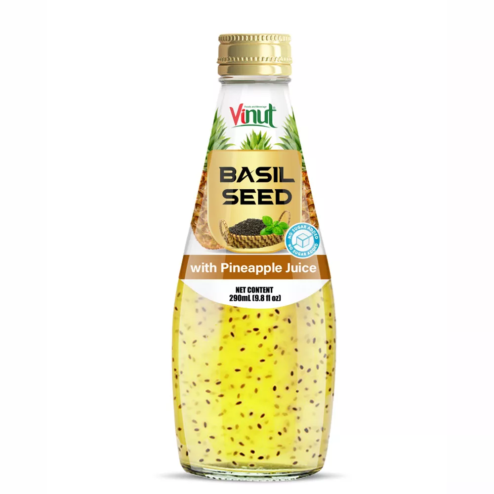 9.8 fl oz Vinut Basil seed drink with Pineapple juice