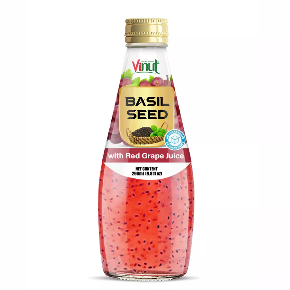 9.8 fl oz Vinut Basil seed drink with Red Grape juice