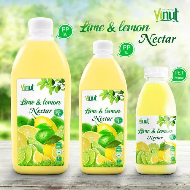 Bottle Lime and Lemon Juice Drink Nectar
