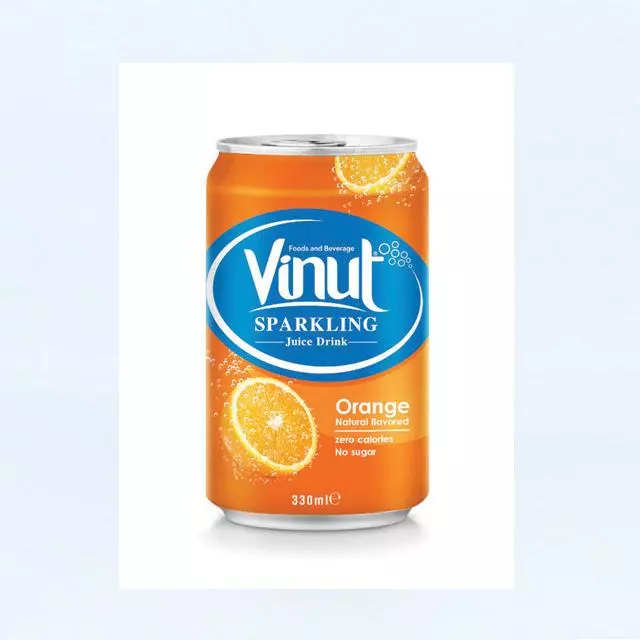 Canned Sparkling water Orange Juice Drink 330ml