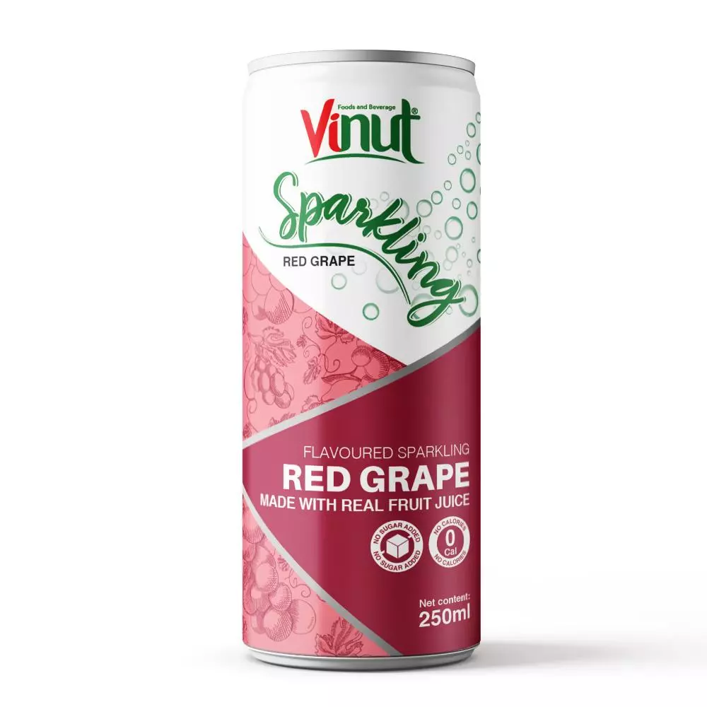 VINUT 250ml Red Grape Sparkling water Vitamin C 200 Made with Real Fruit Juice No added Sugar